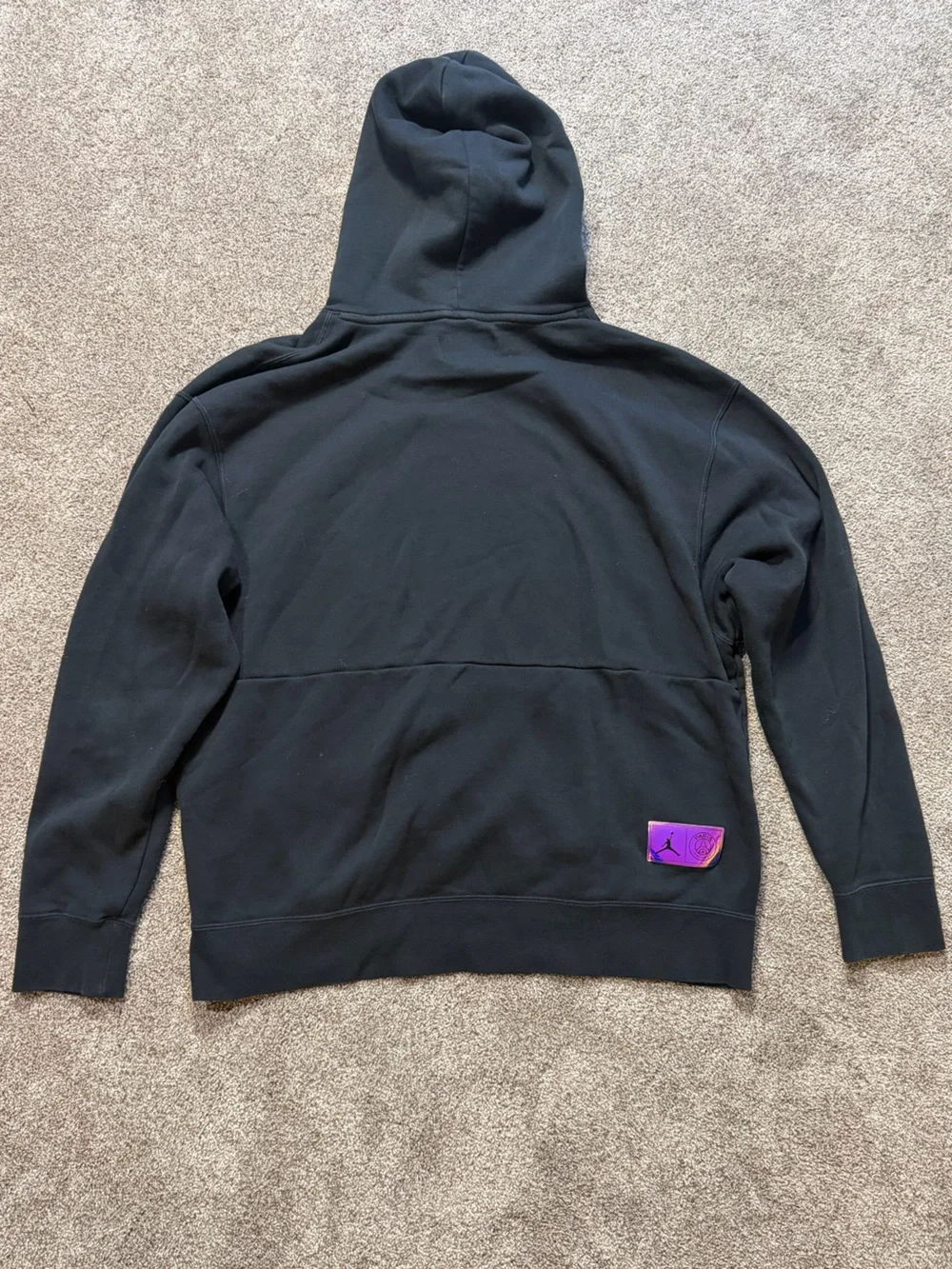 Nike Air Jordan Paris Saint-Germain Printing Hooded Black Fleece Pullover XL